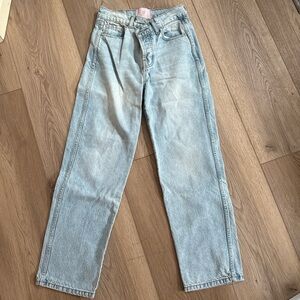 REVICE Women’s Asymmetrical 90s Baby Joey Wash Straight Jeans